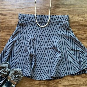 Chevron fit and flare skirt